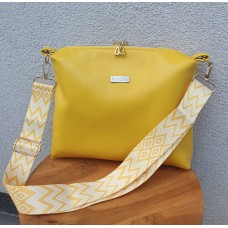 Malá elegantní kabelka - žlutá (pravá kůže)